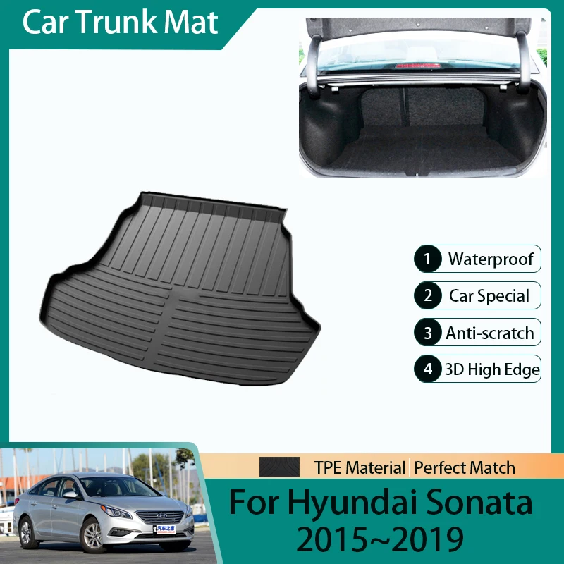 

Car Trunk Storage Mats For Hyundai Sonata LF 2015 2016 2017 2018 2019 TPE Dirt-resistant Rear Trunk Pad Carpets Auto Accessories