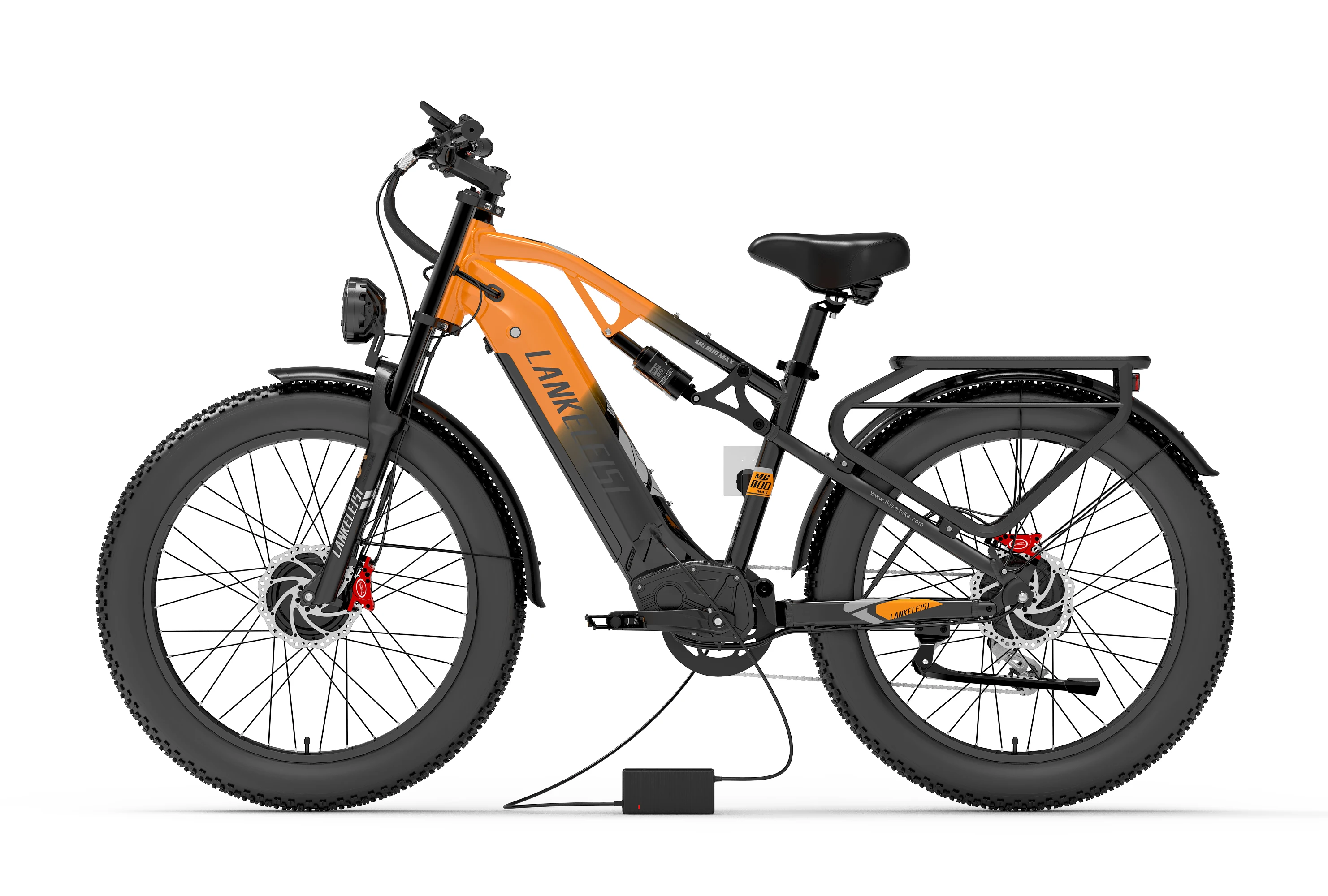 LANKELEISI MG800MAX Direktvertrieb Original Dual-Motor E-Bike 48km/h, 2000W, 48V 20Ah Akku 130km Reichweite, 26x4.0 Fette Reifen, 180kg Traglast