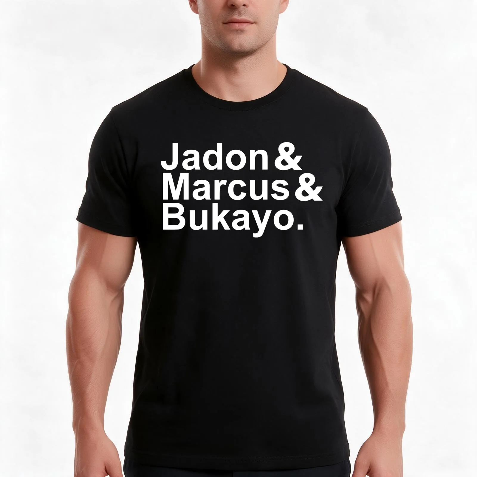 Jadon & Marcus & Bukayo T-Shirt, Summer Casual Cotton Tee, Oversized Streetwear Tops, Vintage Graphic Print, Unisex Men Women