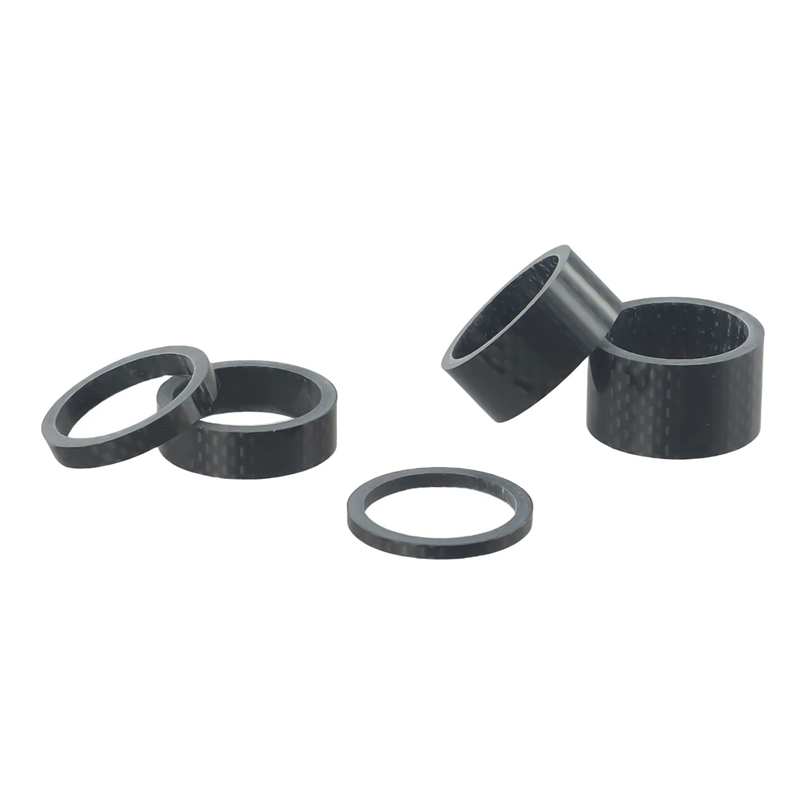 5pcs Lightweight Carbon Fiber Headset Spacer Set Black Carbon Brazing For-Durable Environmentally Friendly Road Bike Accessories