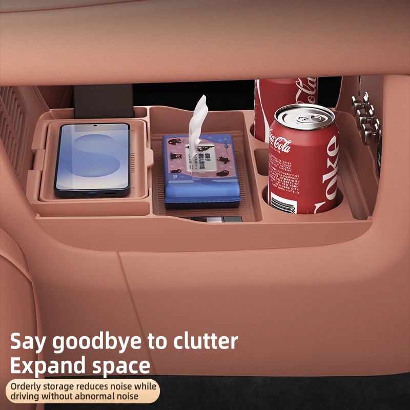 2026 For Leapmotor D19 Center Console Below Storage Box Central Control Organizer Mat Car Interior Silicone