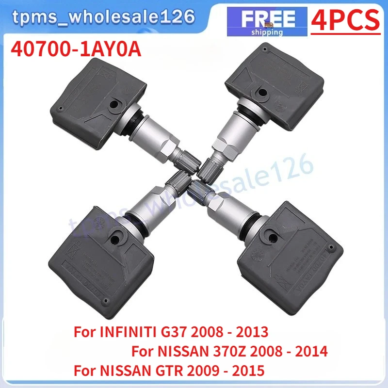 40700-1AY0A TPMS 433MHZ Für 2009-2014 Nissan 370Z GTR 2008-2013 Infiniti G37 Renault Koleos Reifendrucküberwachungssensor 4 Stück