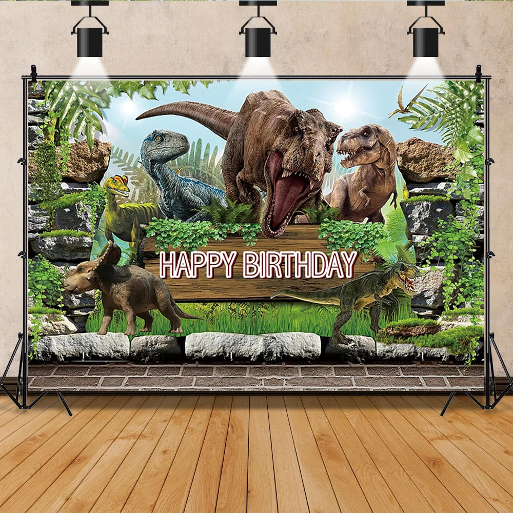 Jurassic Park Dinosaur Jungle Birthday Party Photography Background Jurassic World  Baby Shower Photo Backdrop Photo Studio Prop