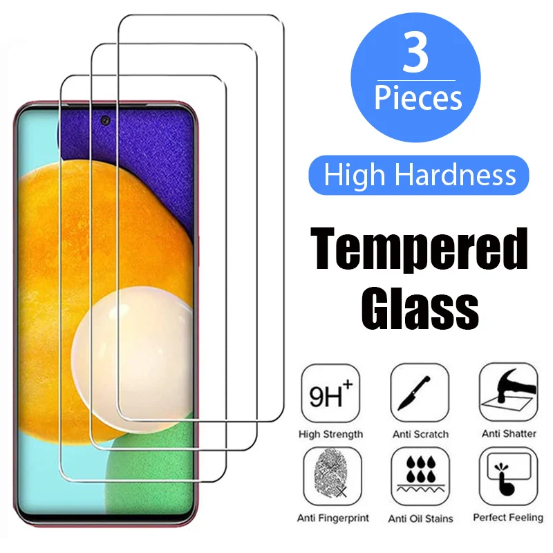 3PCS Tempered Glass For Samsung A52 A32 A72 A12 A22 A52S 5G Screen Protector on Galaxy A51 A71 A21S A31 A50 A70 A13 A53 Glass