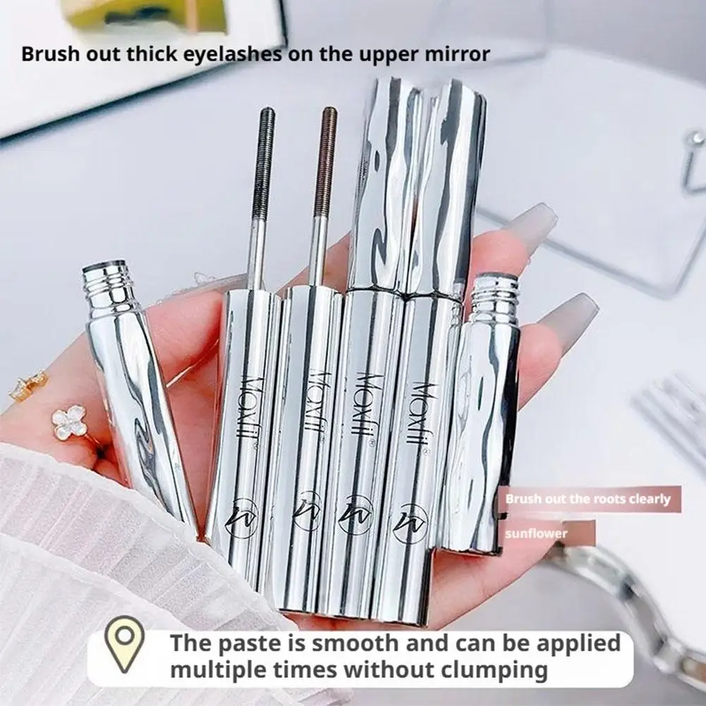 Mascara en Fiber de soie noire, recourbé longue durée, résistant aux taches, sans agglomération, maquillage, cosmétiques, tube en acier volumineux