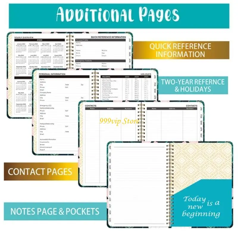C90C 2025 Planer Spirals Binding Weekly Planer Jan 2025 Dez. 2025 Montischer Planer