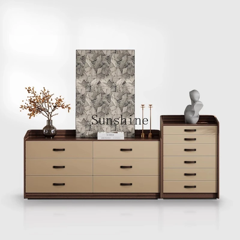 

Premium Minimalist Bedside Cabinet Bucket Cabinet Bedroom Light Luxury Saddle Leather Storage Drawer Storage
