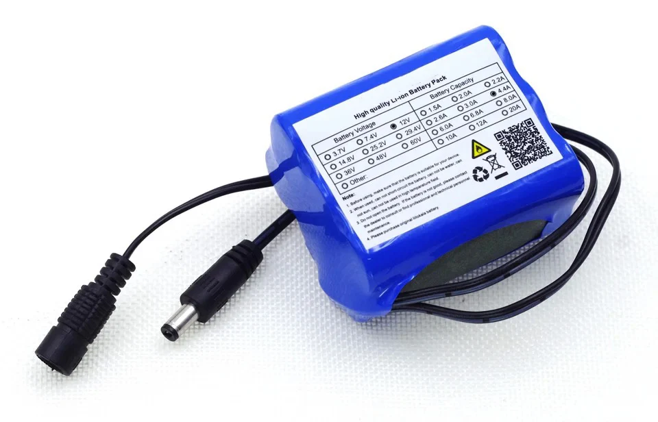 12 فولت 4.4 أمبير 4400 مللي أمبير 18650 بطاريات قابلة للشحن 12.6 فولت PCB بطارية ليثيوم حزمة لوح حماية