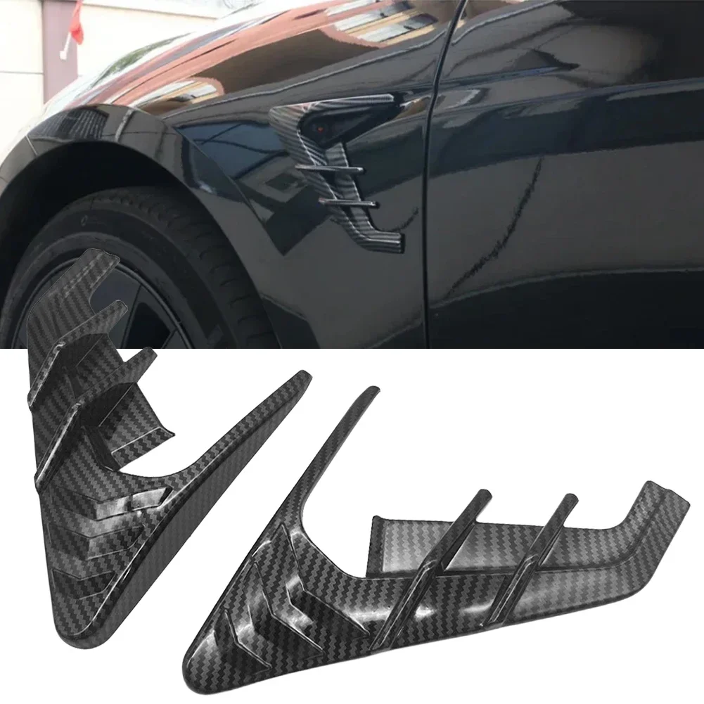 For Tesla Model 3 Y Car Side Camera Flanks Covers Spoiler Dust Cover Carbon Fiber Car Side Wing Panel Cover Accessories