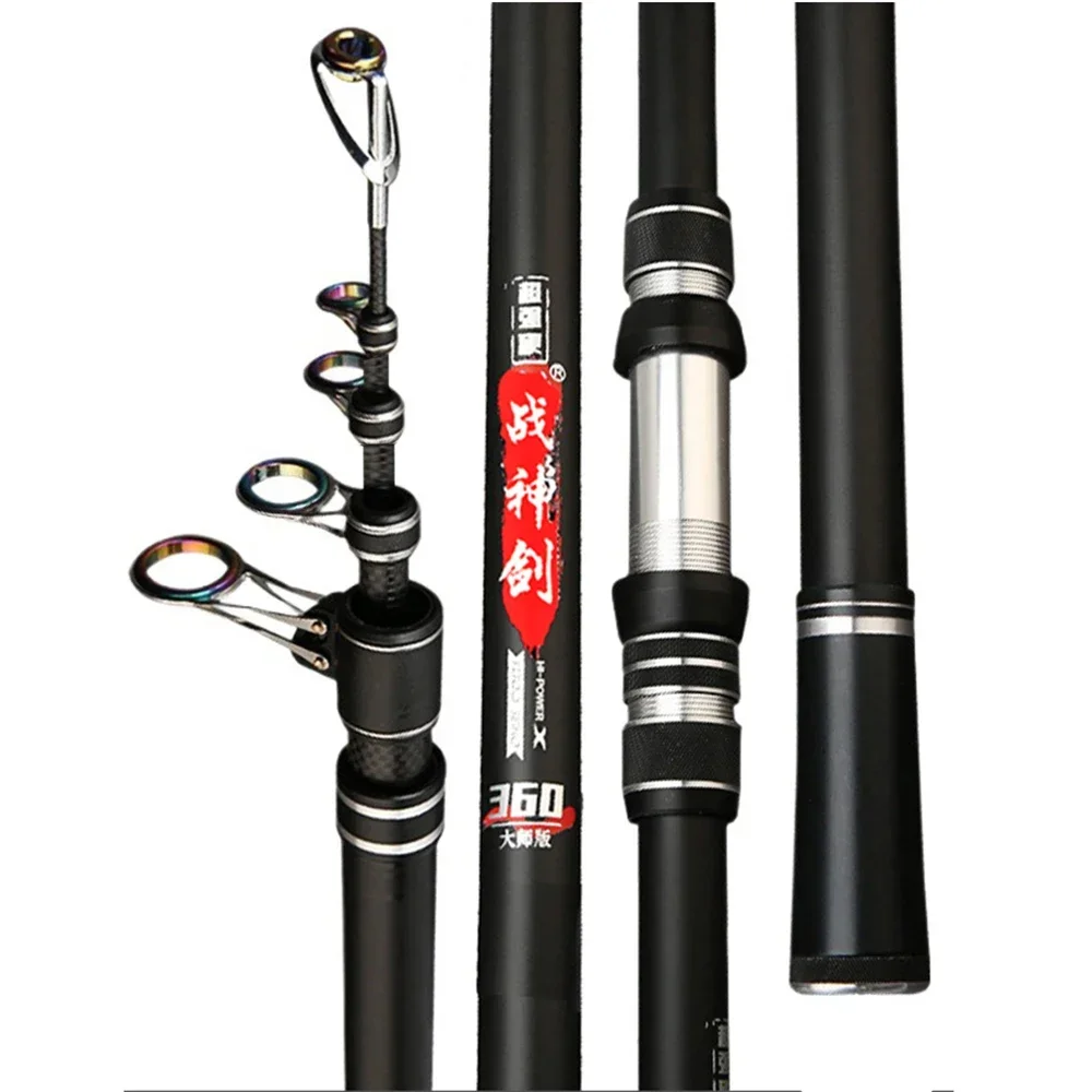 Telescopic Fishing Rod 2.7/3.0/3.6/4.2/4.5/5.0m Distance Throwing Rod Spinning Power 5-300g Surfcasting Carbon Baitcasting rod 