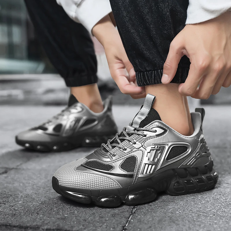 MAEDEF Herren-Laufschuhe mit dicker Sohle, klassische, leichte, atmungsaktive Trainings-Sneaker, bequeme modische Wanderschuhe für Herren