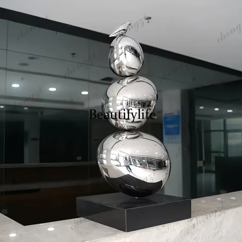 M138 TTT Stainless steel office Front desk Hotel Lobby Living room Conference Hall Corridor desktop Egg shape sculpture art deco