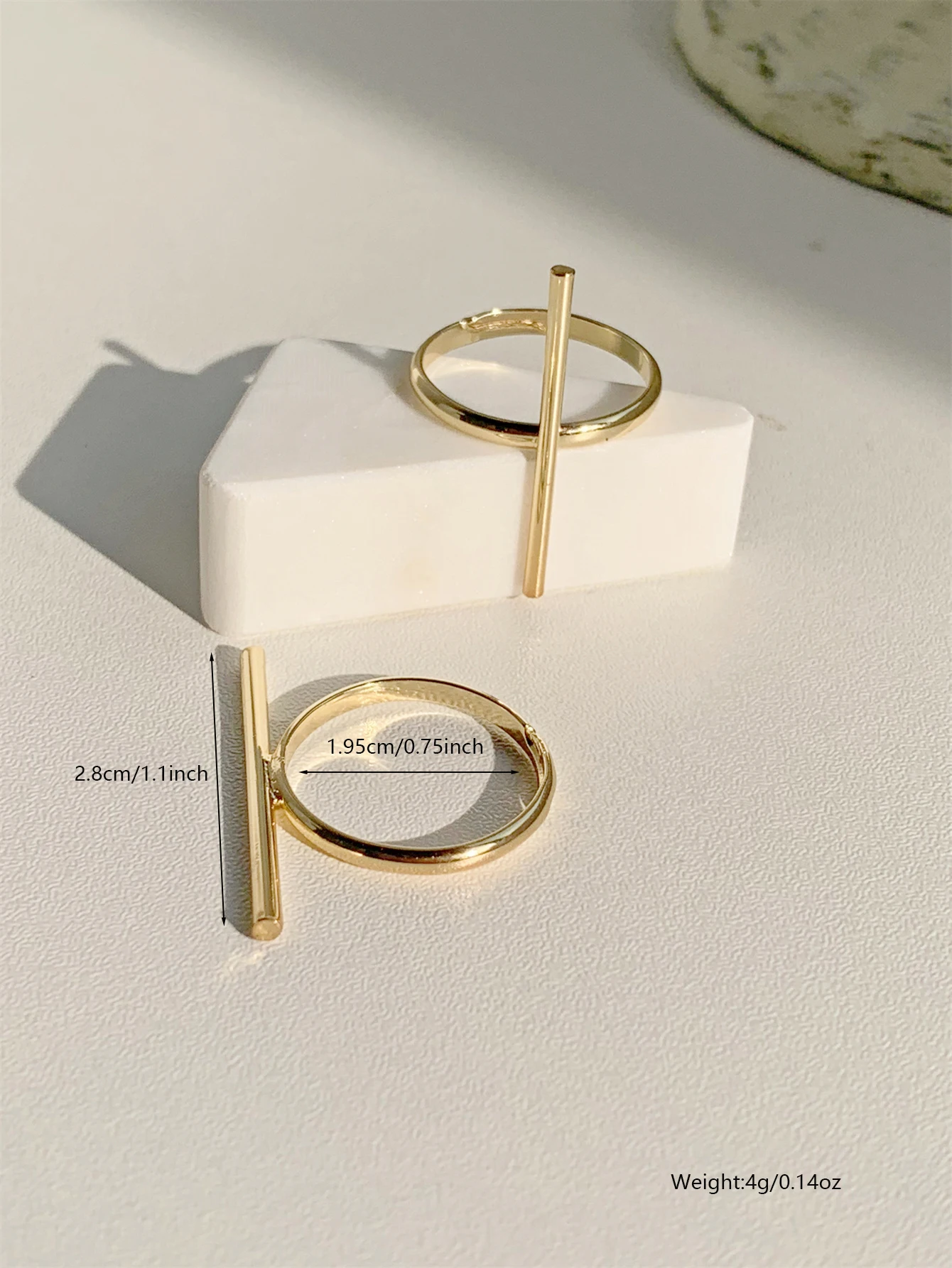 2-piece European and American minimalist straight line ring set for women\'s personalized fashion rings, versatile for daily use