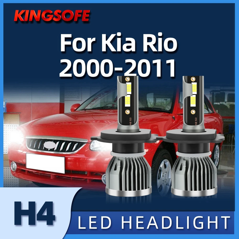 

KIONGSOFE LED Headlights H4 Lights Super Brigh Headlamp For Kia Rio 2000 2001 2002 2003 2004 2005 2006 2007 2008 2009 2010 2011