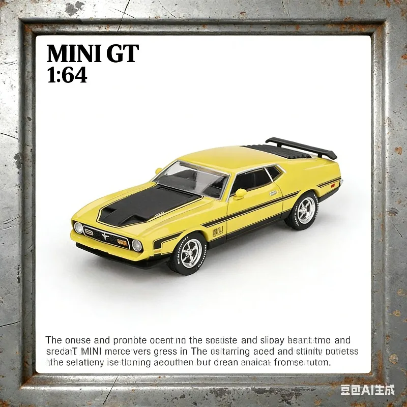

MINI GT 1/64 Ford Mustang #1139 Cast-pressed alloy car model, a boys' holiday gift toy collection item.