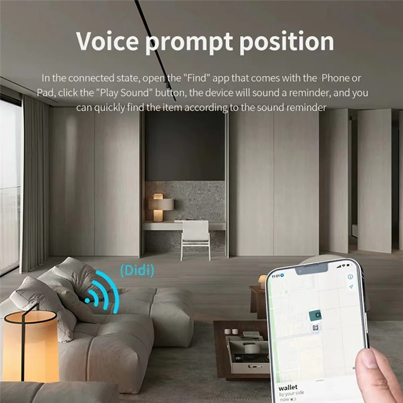 

ABZZ-Smart Wallet Track Card Устройство слежения за местоположением Беспроводная зарядка Кошелек Поиск телефона для Find My Item Tracker Tag