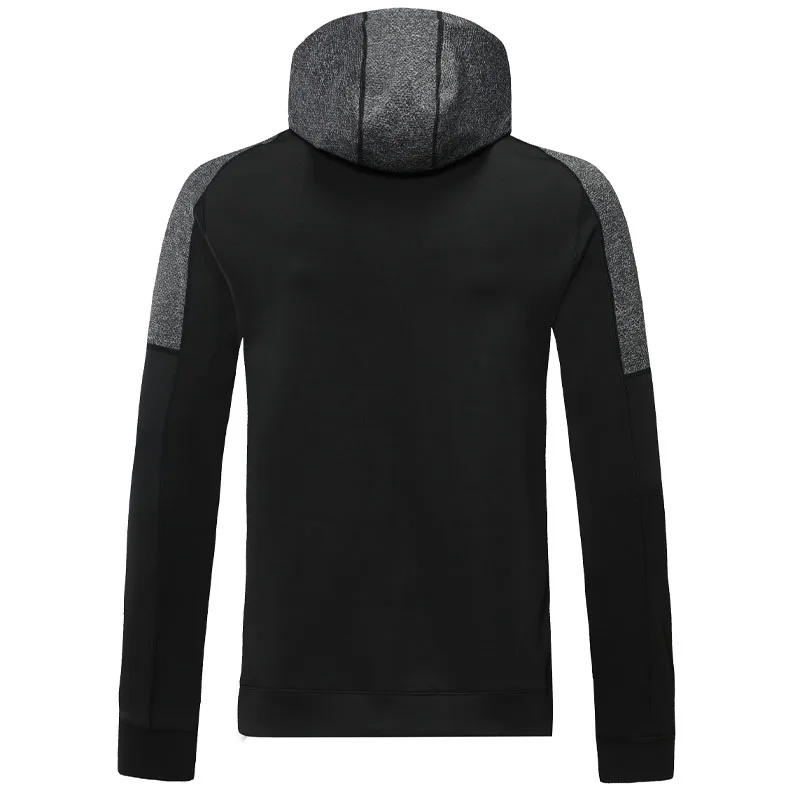 Men Running Sport Jacket Fitness Workout Causal Training Jogging Hooded Outdoor Winter Autumn Patchwork Zipper Sweatshirt