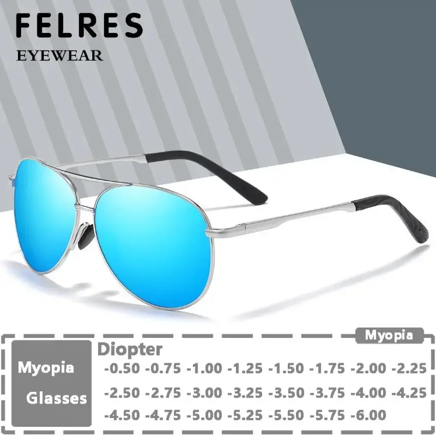 

Металлические поляризационные солнцезащитные очки для близорукости для мужчин и женщин, классические очки для близорукости по рецепту, солнцезащитные очки -0,5 -1,0 -1,5 -2,0