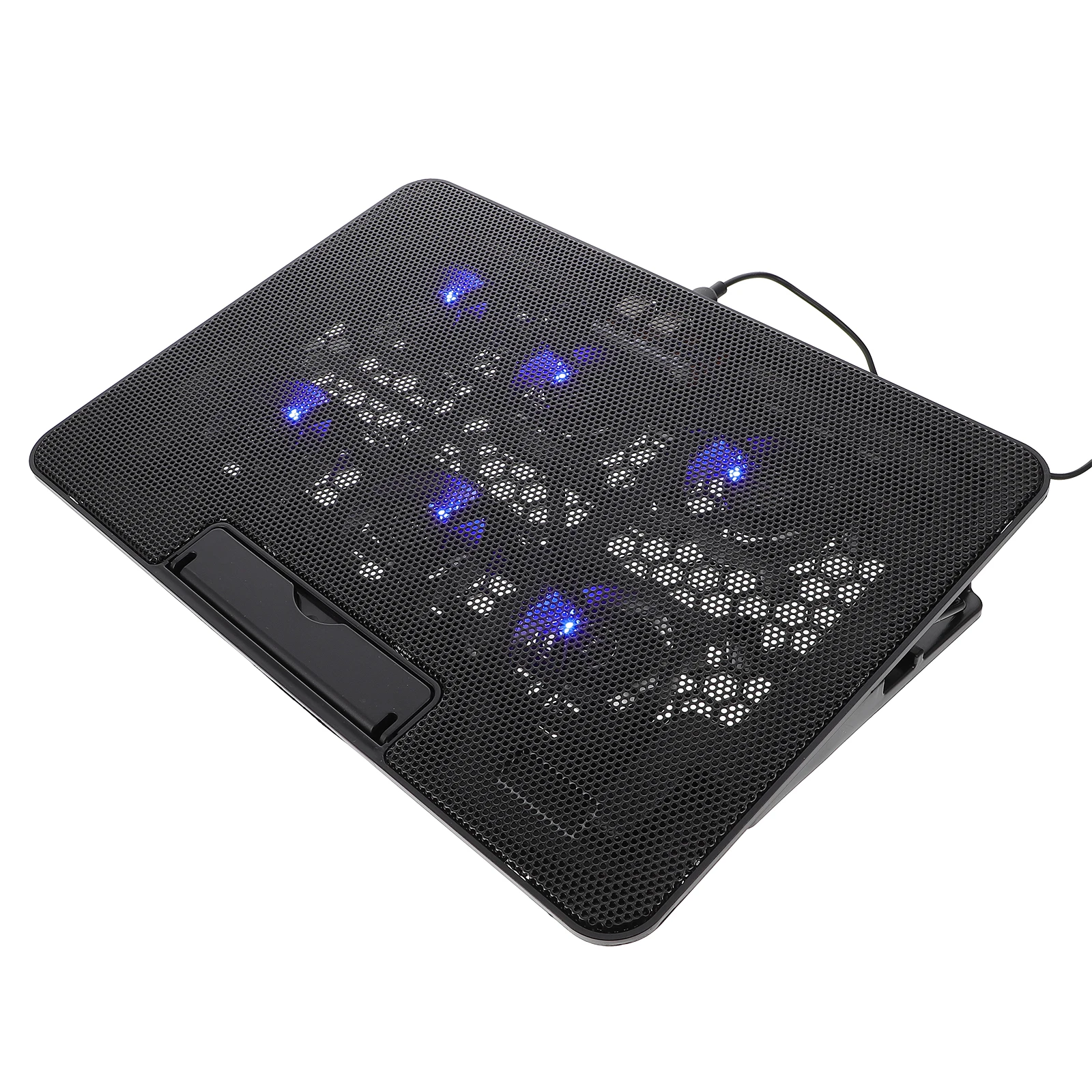 

Laptop Cooling Pad Fan Stand Black Holder USB Computer Desk Bed Travel Business Trip Adjustable Height Lightweight Slim Plastic