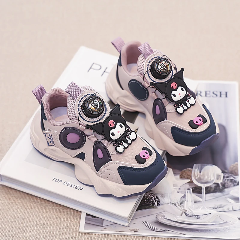 Sanrios kuromi sapatos casuais esportes tênis de corrida das crianças outonogirl tênis presente zapatos minnie mouse niña