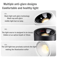 Surface-mounted downlights, anti-glare ultra-thin LED spotlights, living room ceiling lights, bedroom and study 110V/220V 5W7W 5