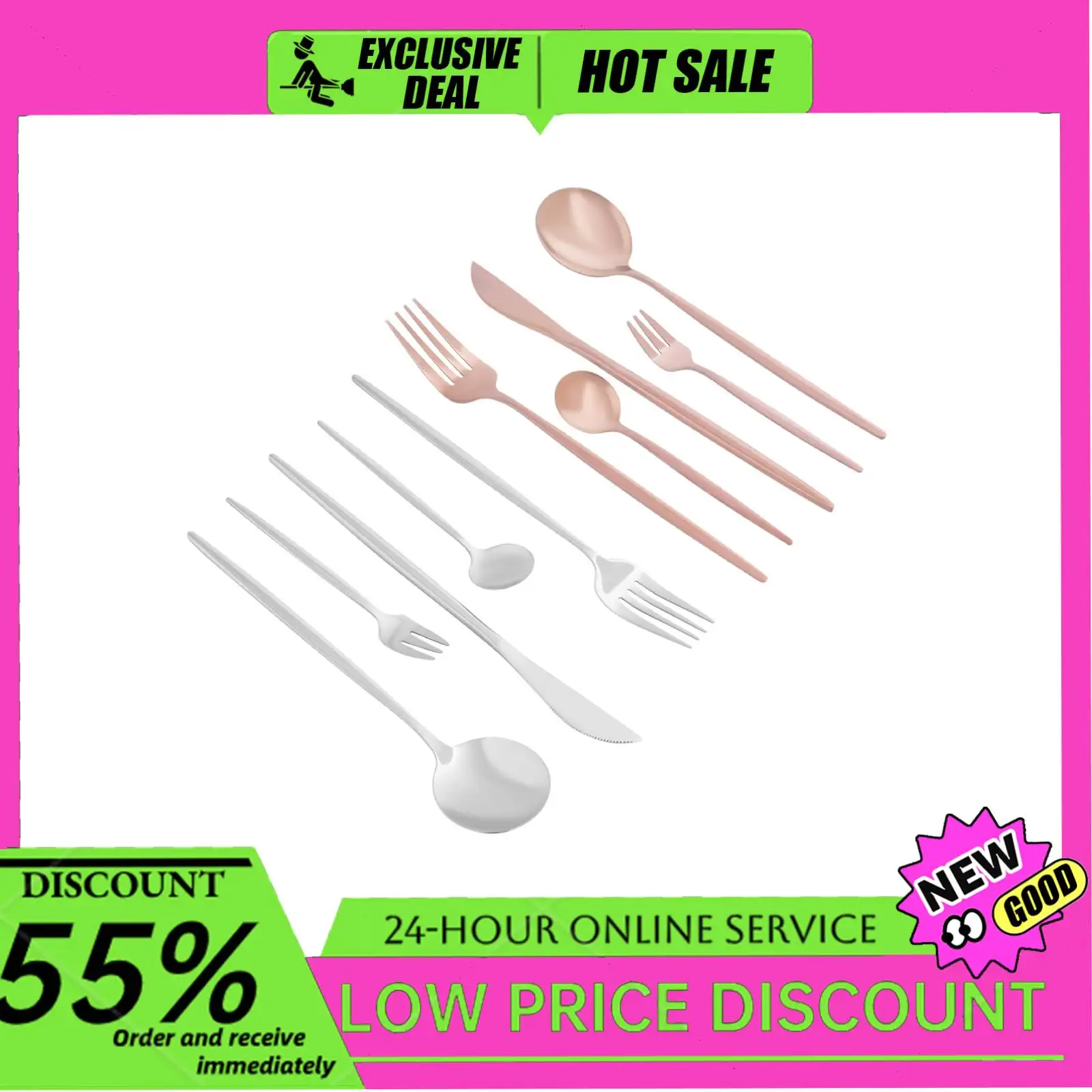 

90 шт. 410 набор столовых приборов из нержавеющей стали антикоррозийные столовые приборы бытовой отель ресторан можно мыть в посудомоечной машине