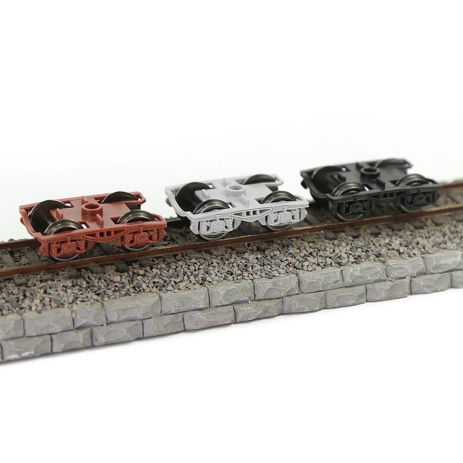 Evemodel 2pcs Model Trains HO Scale 1:87 High Rim Psyllium Bogies with 36