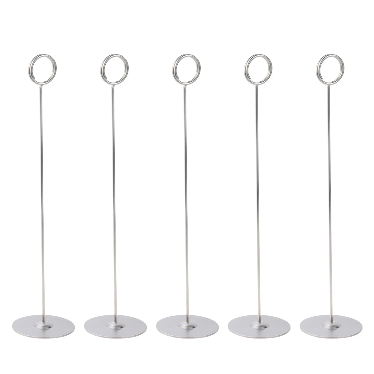 

5pcs Stainless Table Holder Heavy Table Holder Base Card Stand Place Holders Banquet Restaurant Number Photo Display