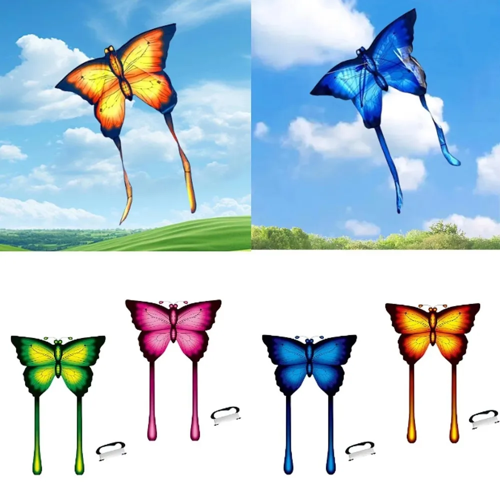 

Easy To Fly Simulated Butterfly Kite Air Bounce 100 Meter Kite String Children's Kite Good Flying Long Tail Flying
