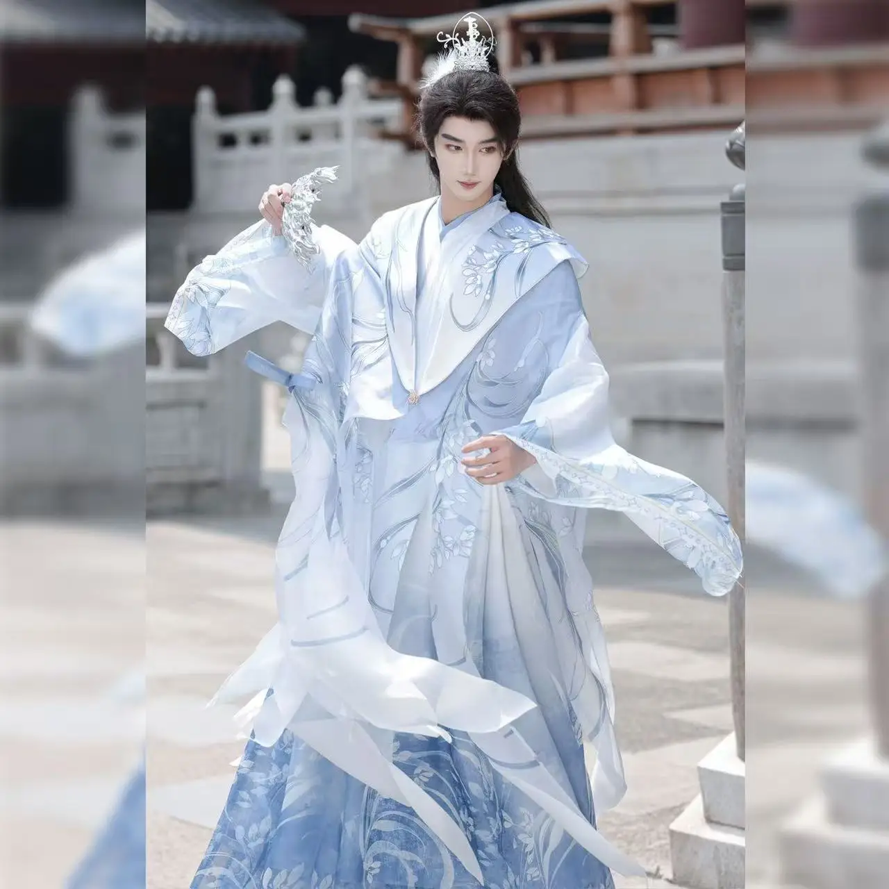 Costume cosplay marziale fata di Halloween originale Hanfu uomo donna tradizionale cinese periodo Weijin camicia a maniche lunghe abito lungo