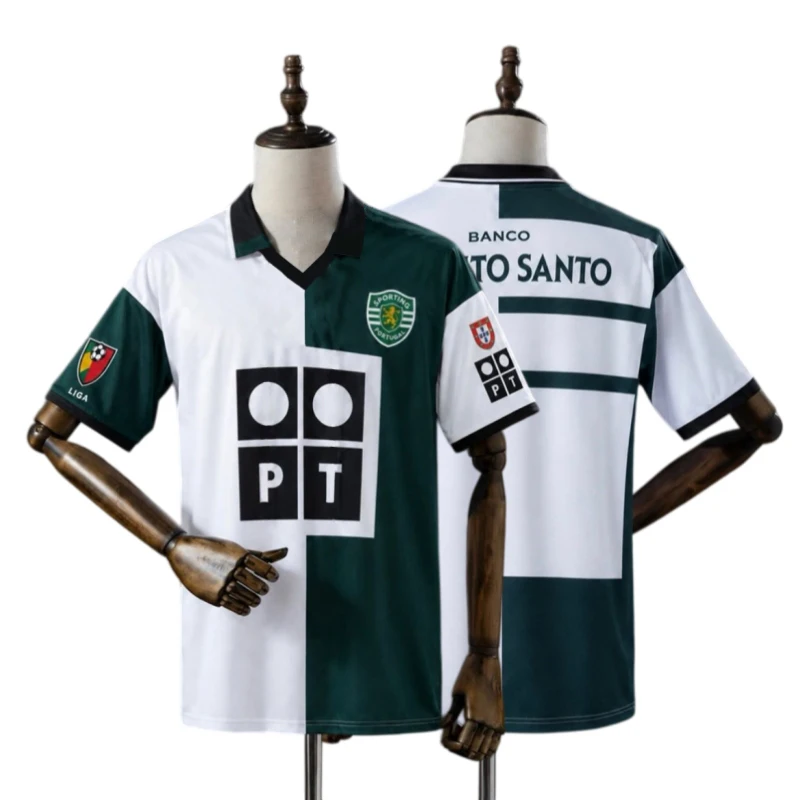 Sporting Retro Soccer Jersey Men Women Short Sleeve Polo Football Shirt Oversized Streetwear Vintage Match Training Sports Tee