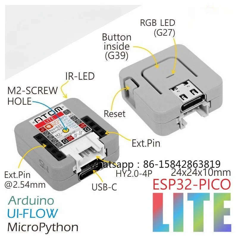 ATOM Lite ESP32 Embedded Intelligent IoT Hardware Programming and Development Board