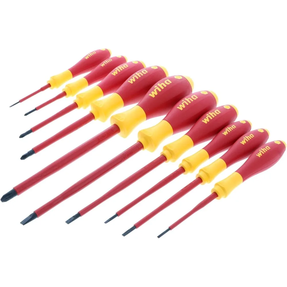 

Набор из 10 изолированных отверток со шлицем и крестообразными наконечниками, номинальная мощность 1000 В