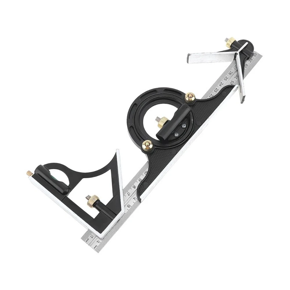 

1 комплект, комбинированный квадратный набор, линейка из нержавеющей стали, угол, точный уровень, чертилка, инструмент для измерения нержавеющего материала