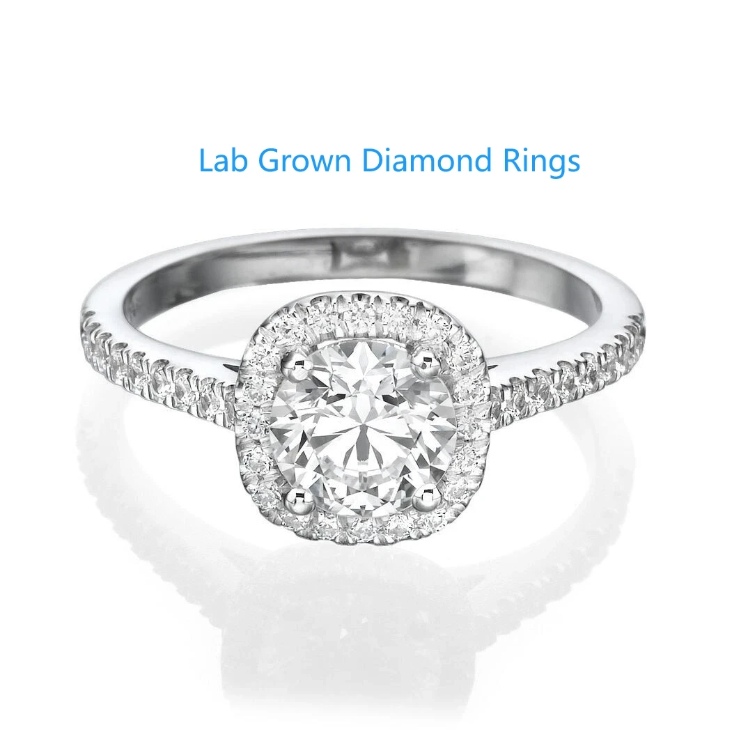 

Round Cut 1CT Main Stone CVD HPHT Lab Grown IGI Certified Diamond DEF VS Wedding Ring Platinum 950 Pave Setting Ring For Lady
