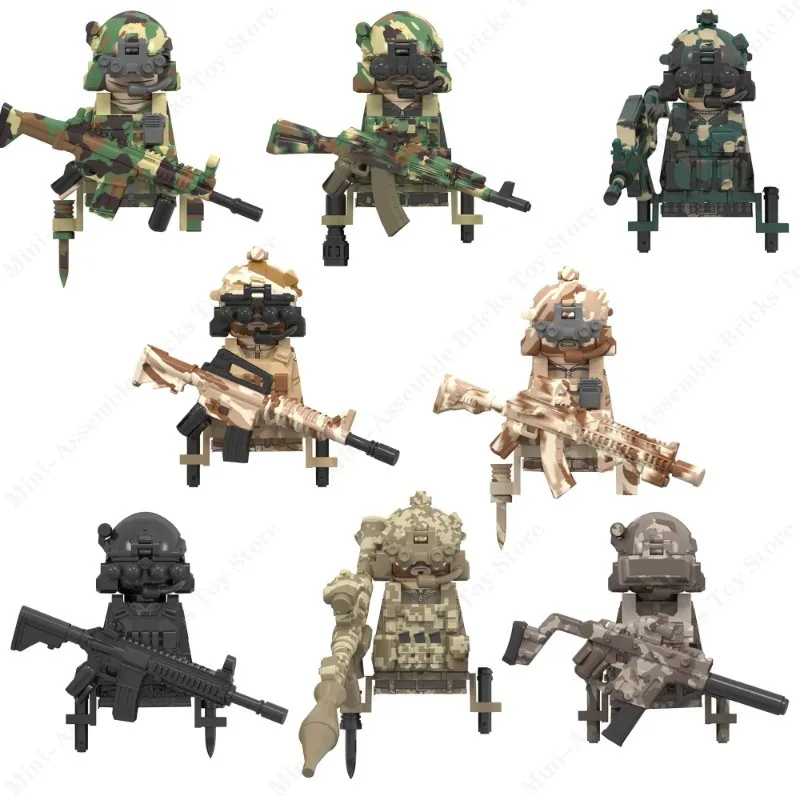 WM6147 WW2 Military Building Blocks Special Forces Weapons Soldier KSK Alpha Snow Leopard Navy Seals Dleta Figures Toys Bricks