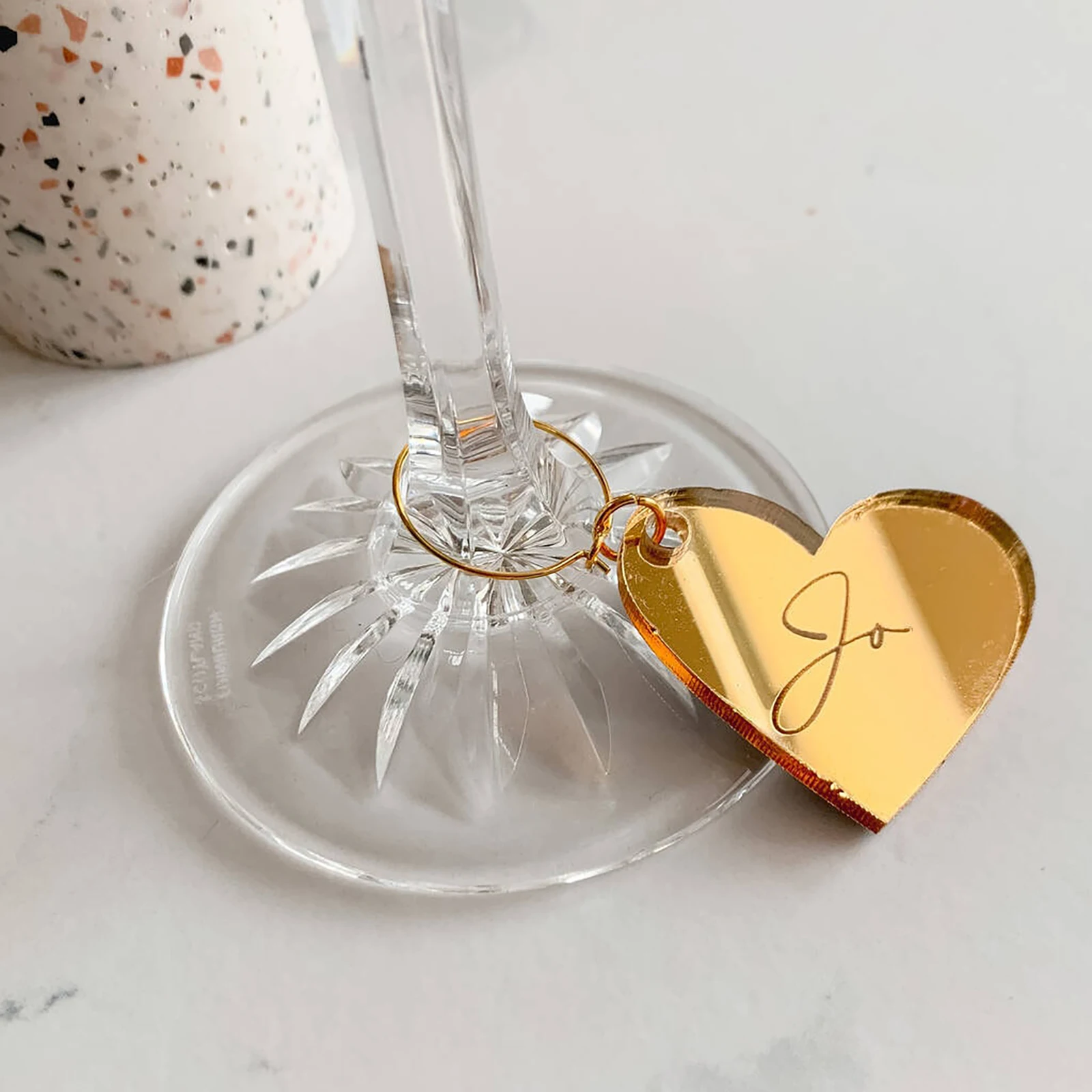 

Heart Shape Acrylic Wine Tag Blank Cocktail Charm Wedding Gift Wine Name Tag Champagne Wine Glass Topper Party Drink Marker