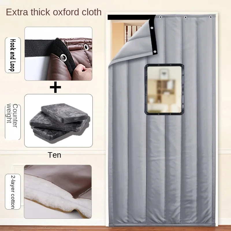 

Windproof Wind Proof Thermal Insulation Hanging Curtain Cold Proof Partition Cotton Door Curtain in Winter, Household, Thickened