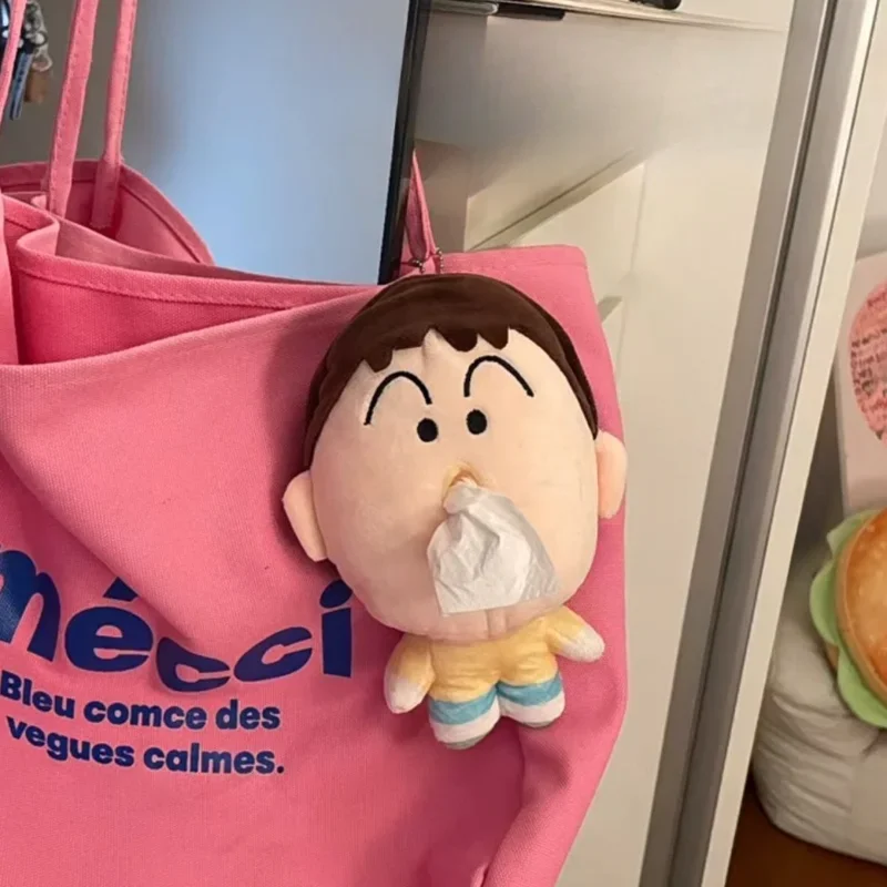 NEW Crayon Shin-chan Bag Pendant Creative Fashion Paper Box Doll Keychain Cartoon Cute Accessories Plush Toy Boys Girls Gifts