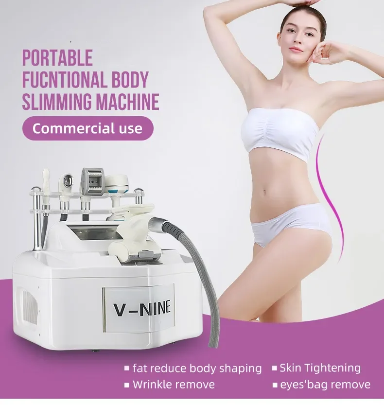 Portable Vela V9 Body Shape Machine Vacuum Loss Weight Slimming 80K Face Lift Cavitation Fat Removal Roller Beauty equipment