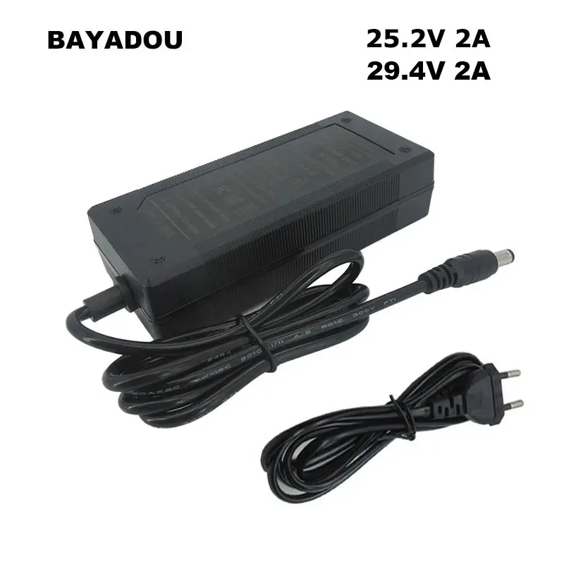 

SJT60E 25.2V 29.4V 2A Li ion Charger 6S 22.2V 21.6V 7S 24V Lithium Lipo Battery Charger DC