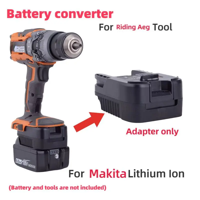 

Batteries Converter Adapter For Makita 18V Lithium w/usb Adapter Convert To Ridgid Aeg 18vTool (without battery and tools)