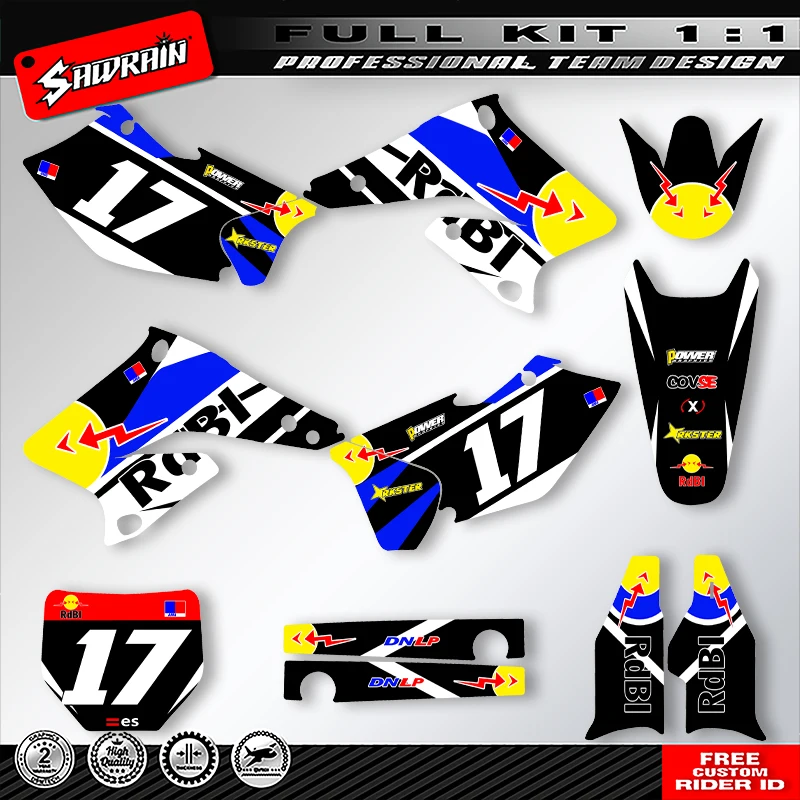 

Наклейка на мотоцикл Sawrain, набор наклеек с графикой команды для SUZUKI RMZ250 2004 2005 2006 05