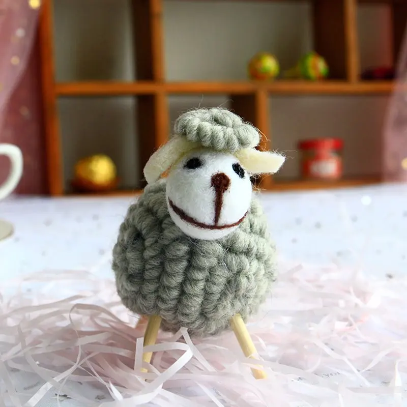 Festival Miniaturen Feestartikelen Wolvilt Schapen Kid Gift Woninginrichting Desktop Decor Beeldjes Mini Tafelornament