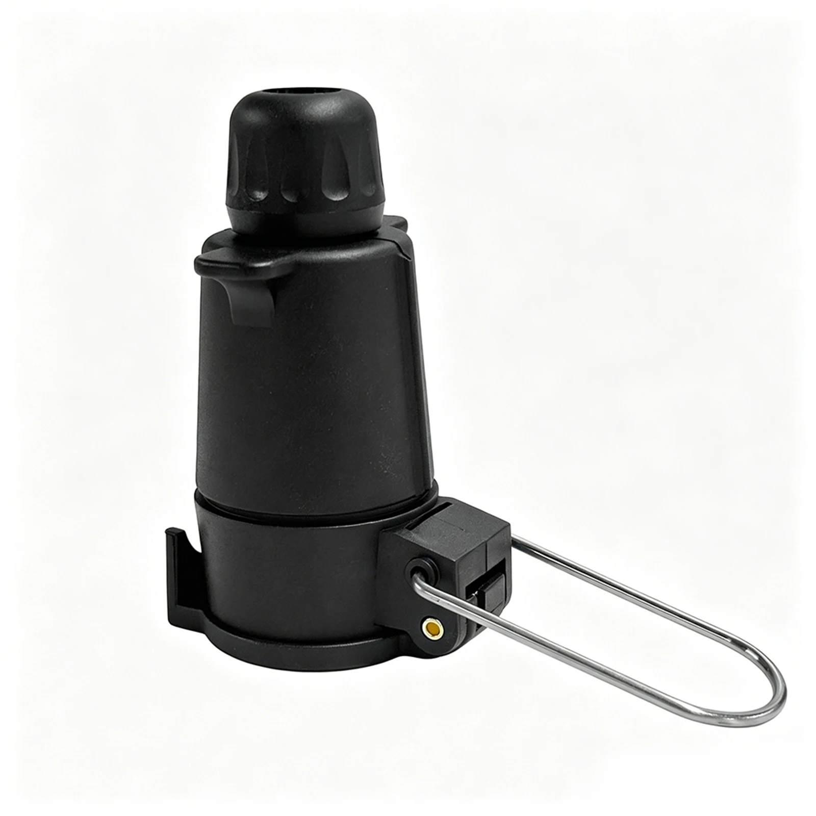 12V 7 Pin 12N Trailer Round Socket Black Straight Plug Towing Adapter