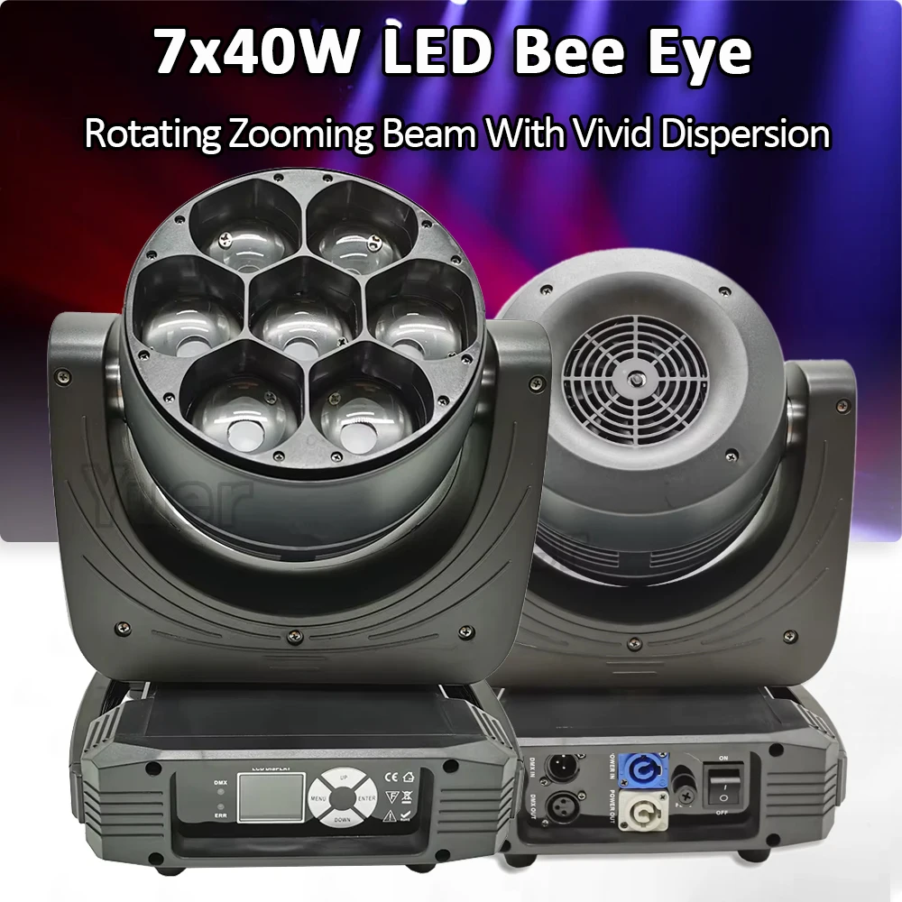 

Moving Head LED Bead Wash Stage Lighting 7x40W Beey-Eyes RGBW 4IN1 High Power DJ Professional Stage Light For Christmas Party