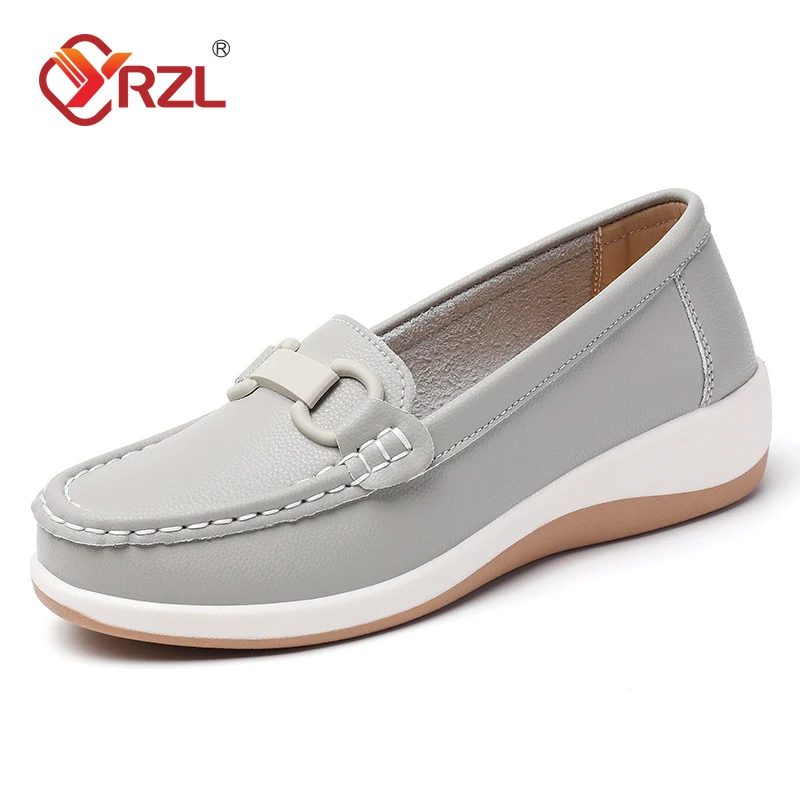 

YRZL Women's Flat Shoes Comfortable Loafers Female Casual Shoes Slip On Moccasins Lightweight Anti-Skid Soft Sole Ladies Shoes