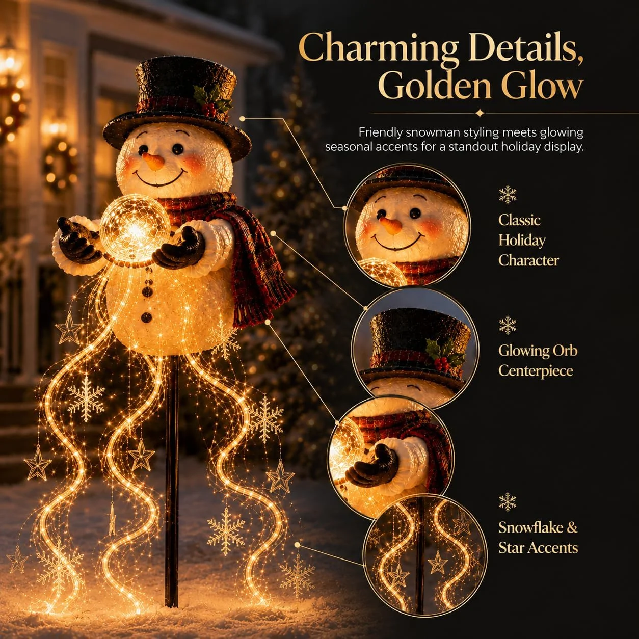 Animated Garden Stake Light Flowing Snowflake Outdoor Christmas Decoration Christmas Garden Stake Light Outdoor For Outdoor