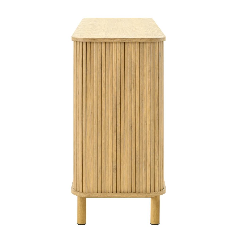 Modernes Sideboard mit vielseitigen Holzoptik-Schubladen, Regalen, Metallbeinen für die Aufbewahrung im Wohnzimmer – Detail 19