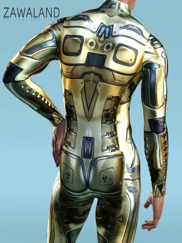 زوالان روبوت 3D طباعة تأثيري زي للرجال والأطفال ، Zentai ارتداءها ، حللا حزب هالوين ، كرنفال عطلة الزي ، سحاب الجبهة